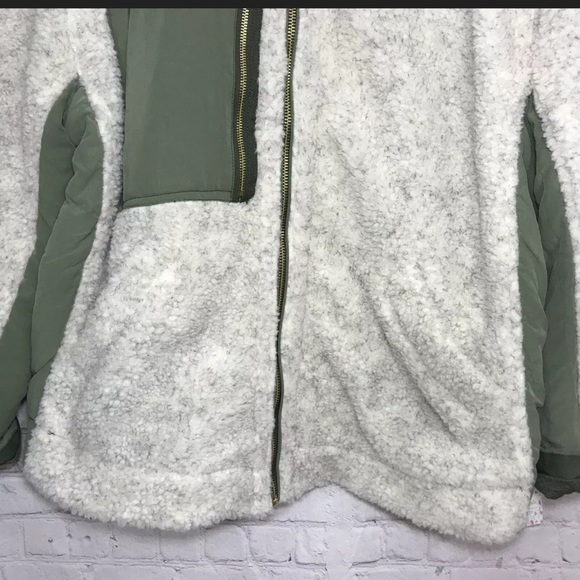 Free People Bomber Jacket Sherpa Fleece Rivington Cotton Coat Womens Size M NEW - Picture 8 of 13